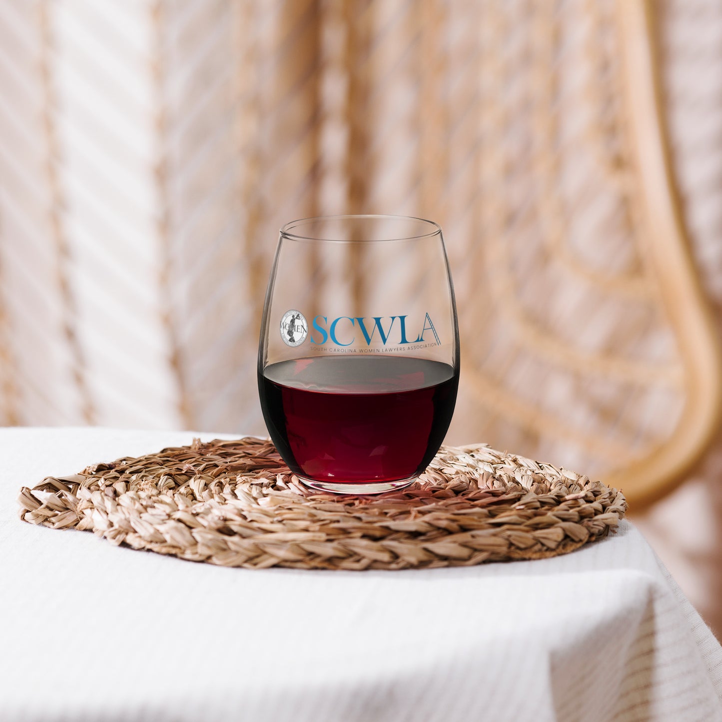 LIMITED EDITION SCWLA Ladder logo stemless wine glass